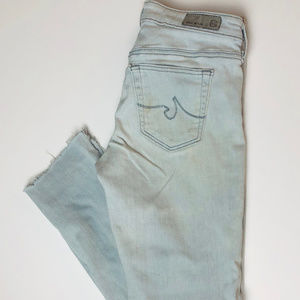 AG Skinny Ankle Legging Jeans Size 25R Raw Cuffs